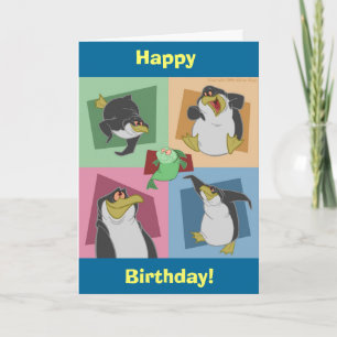 Penguin-färgrutans födelsekort kort