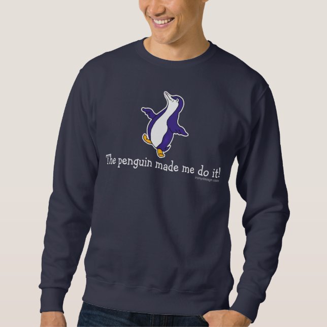 Penguin fick mig att göra det! långärmad tröja (Framsida)