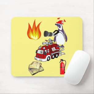 Penguin Fireman Mouse Pad! Muspets Musmatta