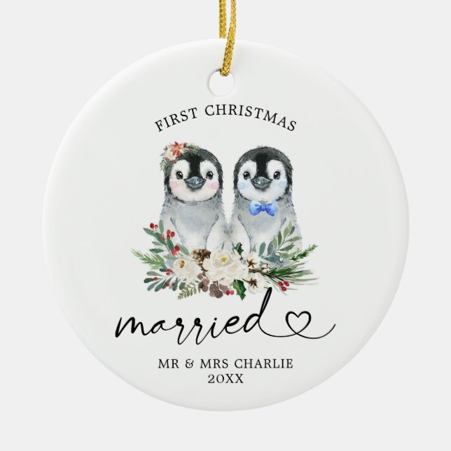 Penguin First jul Gift med prydnadsföremål Julgransprydnad Keramik (Framsidan)