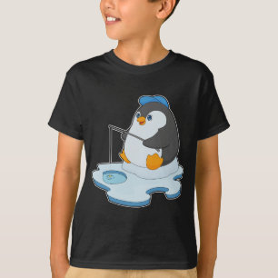Penguin Fisher Fishing Rod Fishing T Shirt