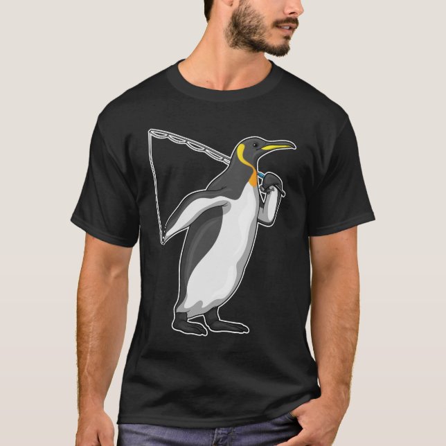 Penguin Fisher Fishing Rod T Shirt (Framsida)
