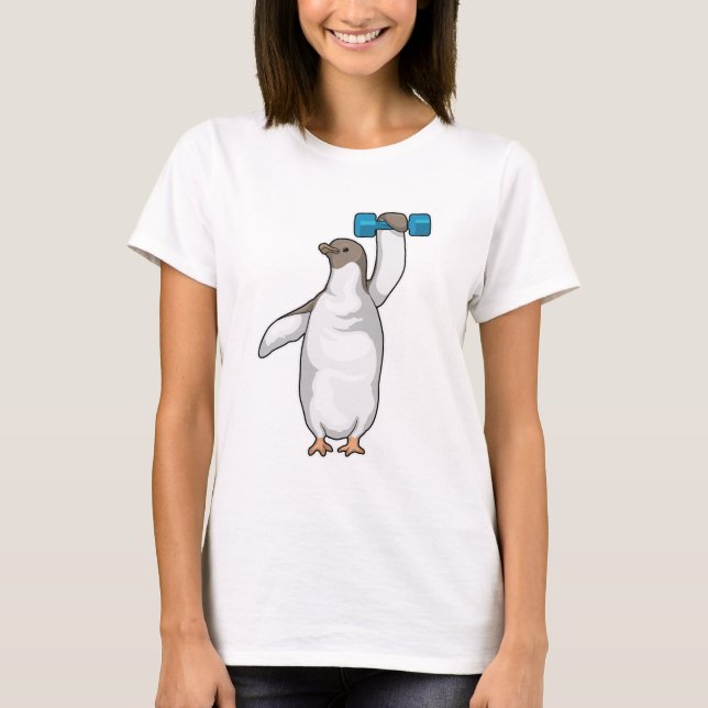 Penguin Fitness Dumbbell T Shirt (Framsida)