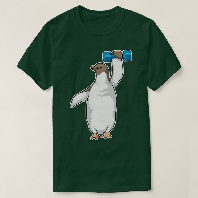 Penguin Fitness Dumbbell T Shirt (Design framsida)