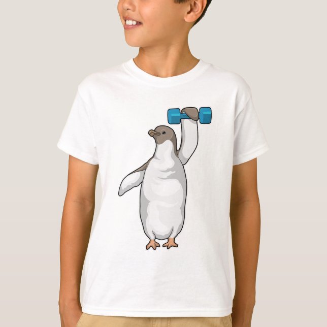 Penguin Fitness Dumbbell T Shirt (Framsida)