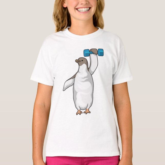 Penguin Fitness Dumbbell T Shirt (Framsida)
