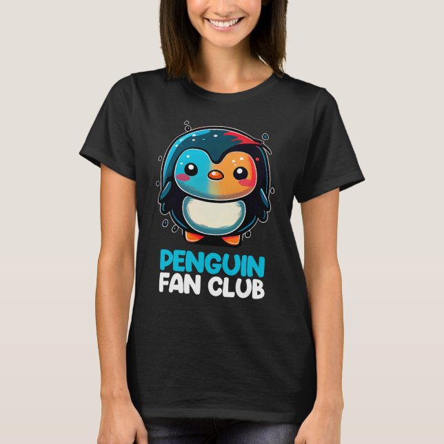 Penguin Fläkt Klubb Cute Penguin Zoo Kids Boys Gir T Shirt (Framsida)