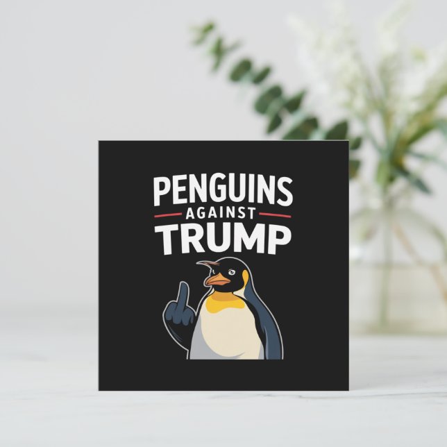 Penguin Flippers up motsätter sig trumpbildning Inbjudningar (Stående Fram)