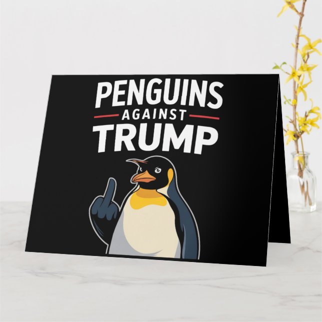 Penguin Flippers up motsätter sig trumpbildning Kort (Gul blomma)