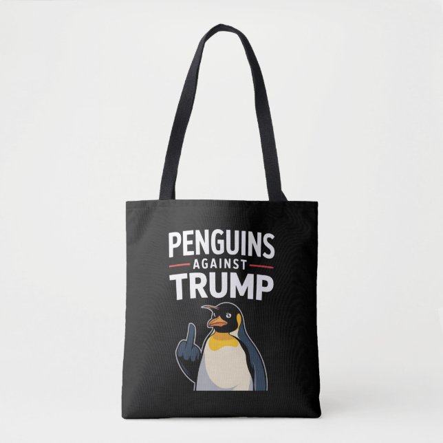 Penguin Flippers up motsätter sig trumpbildning Tygkasse (Framsida)