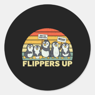 Penguin Flippers up resistny Penguins mot Runt Klistermärke