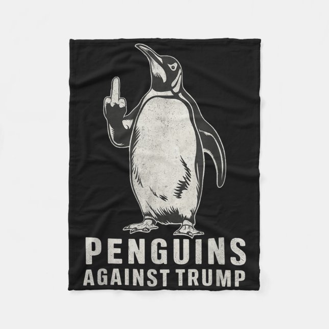 Penguin Flippers upp Mitten Finger Penguins mot Fleecefilt (Framsidan)