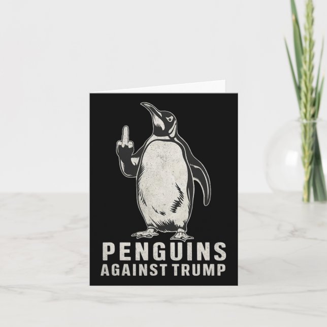 Penguin Flippers upp Mitten Finger Penguins mot Kort (Framsida)