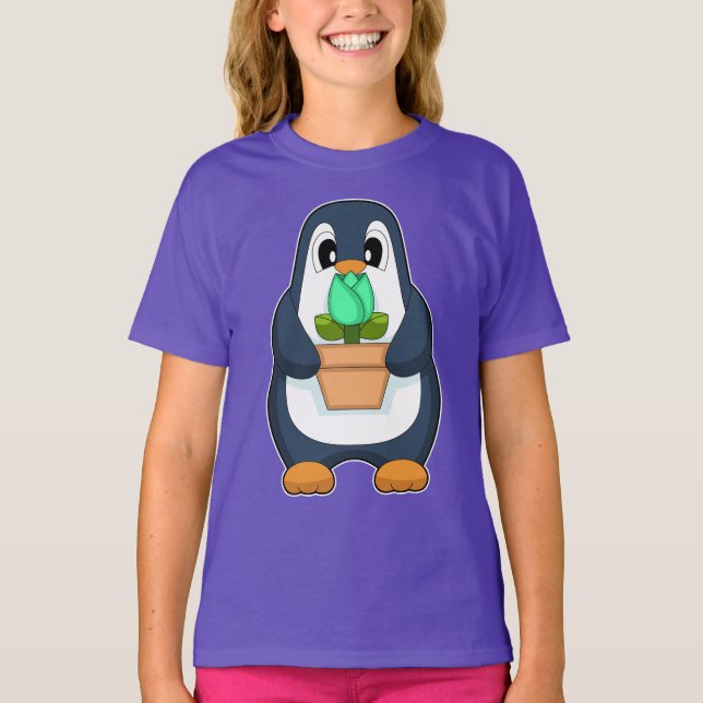 Penguin Flower T Shirt (Framsida)