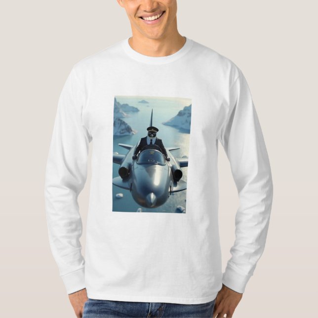 Penguin Flygplan Pilot t-shirt (Framsida)
