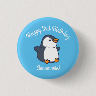 Penguin-Födelsedagsfest Knapp
