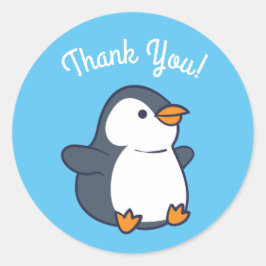 Penguin-Födelsedagsfest Runt Klistermärke