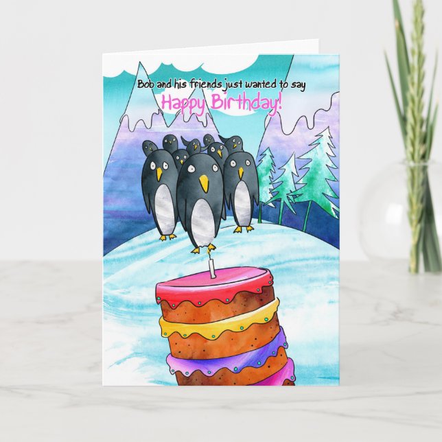 Penguin-födelsedagskort Kort (Framsida)