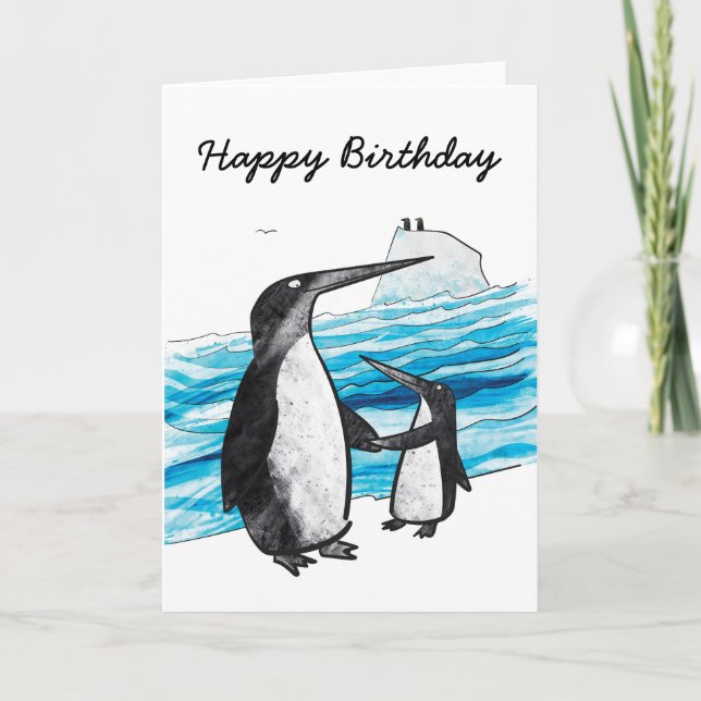 Penguin-födelsedagskort Kort (Framsida)