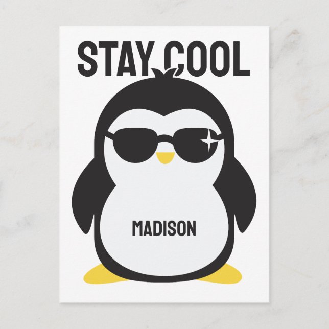 Penguin för coola av eget namn vykort (Framsida)