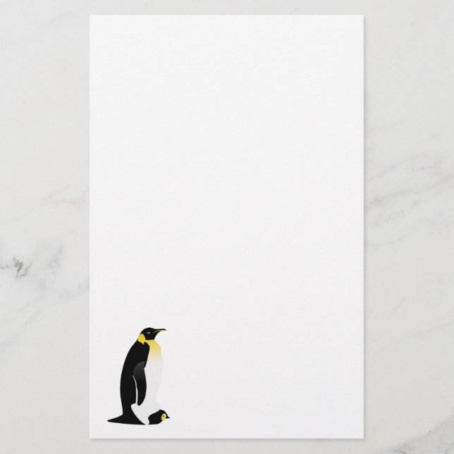 Penguin förälder med baby brevpapper (Framsida)
