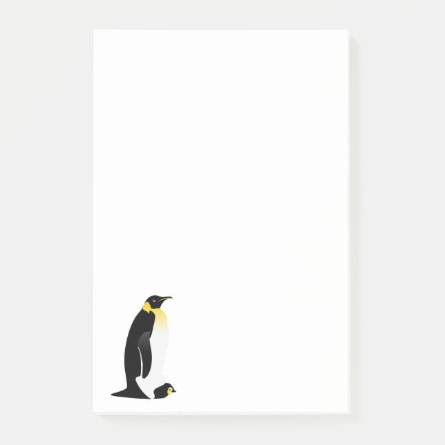 Penguin förälder med baby post-it block (Framsida)