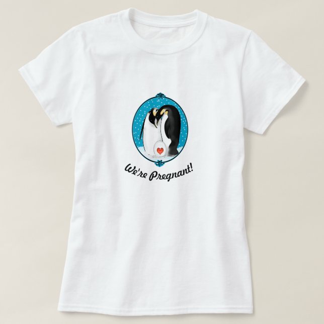 Penguin-föräldrar Vi är gravida Tee (Design framsida)