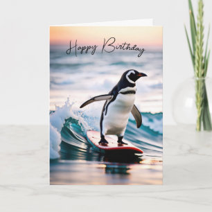 Penguin från födelsedagen kort