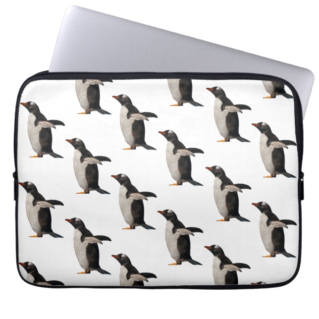 Penguin Frenzy Datorfodral (Välj Färg) (Framsidan)