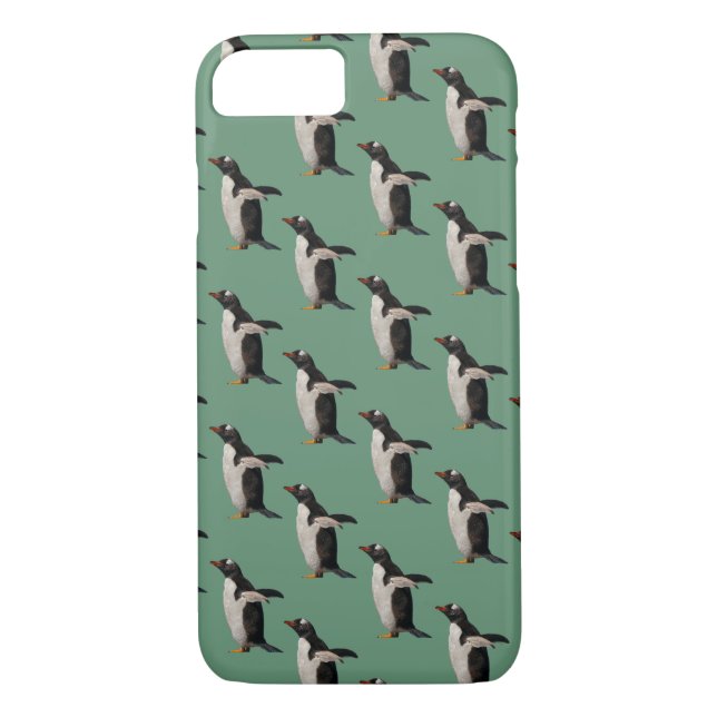 Penguin Frenzy iPhone 7 Fodral (Grönt) Case-Mate iPhone Skal (Baksida)
