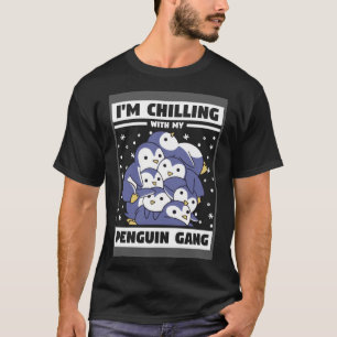 Penguin Gang Chill Slappna av för Animal Fläkt T Shirt