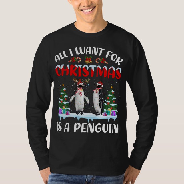 Penguin-gåvan jag vill ha i julklapp är en penguin t shirt (Framsida)