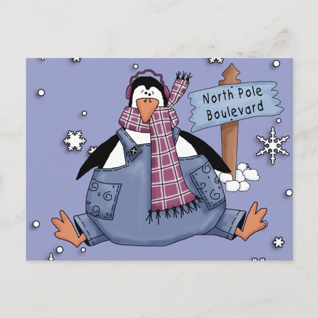 Penguin Glad helg Vykort (Framsida)