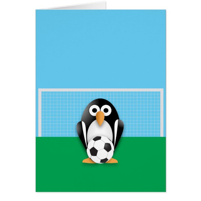 Penguin goalkeeper hälsningskort (Framsidan)