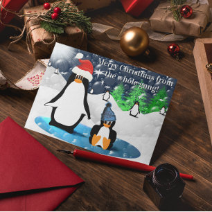 Penguin God jul från hela Gang! Helgkort