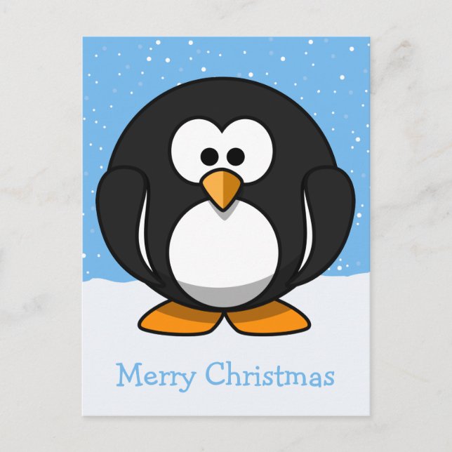 Penguin God jul Helg Vykort (Framsida)