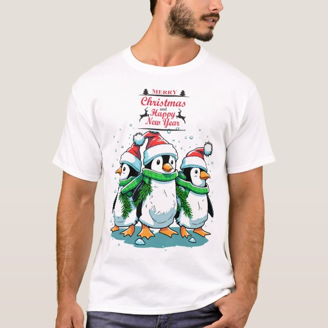 Penguin God jul T Shirt (Framsida)