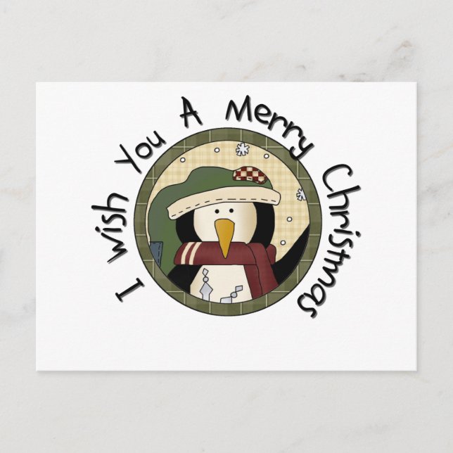 Penguin God jul T-shirts och gåvor Helg Vykort (Framsida)