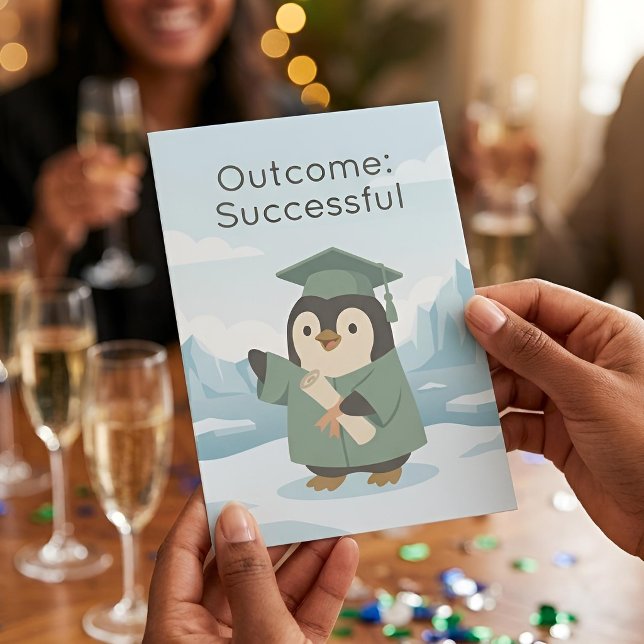 Penguin Graduate | Outcome Successful Dry Humour Kort (Lifestyle Shot)