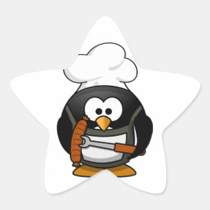 Penguin Grill Stjärnformat Klistermärke