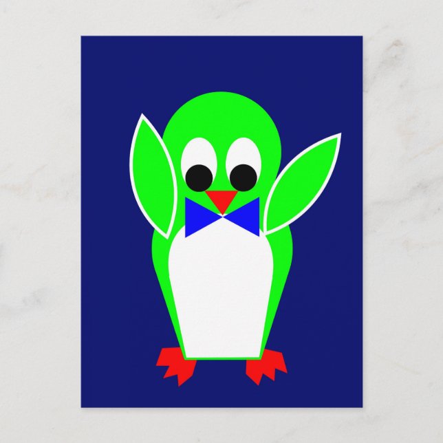 Penguin - Grönt Vykort (Framsida)