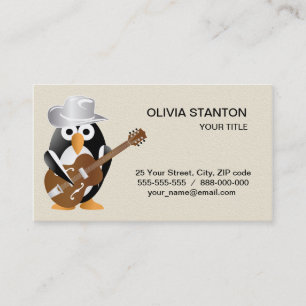 Penguin guitarist visitkort