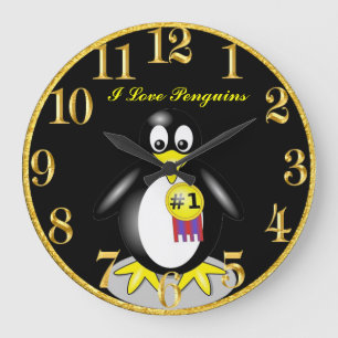 Penguin Guld Clock Stor Klocka