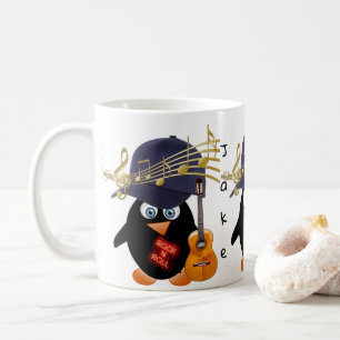 Penguin Guld Musik noter Guitar Mugg