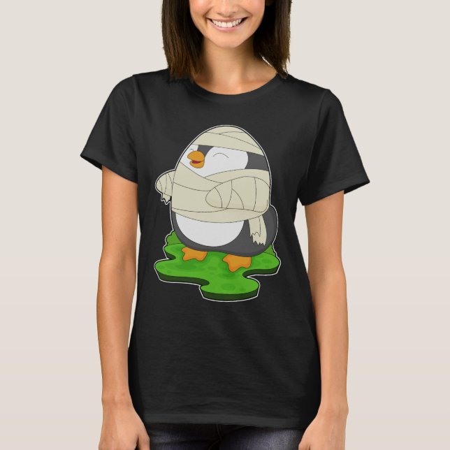 Penguin Halloween Mummy T Shirt (Framsida)