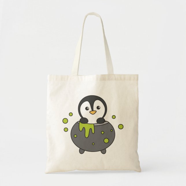 Penguin Happy halloween Cauldron Fladdermus Tote B Tygkasse (Framsidan)