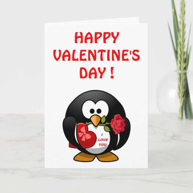 PENGUIN "HAPPY VALENTINE'S DAY" HELGKORT (Framsida)