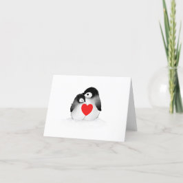 Penguin Heart Valentine Day Card Helgkort