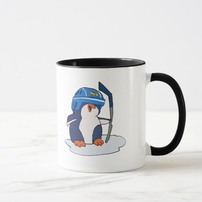 Penguin hockey-spelare | välj bakgrund färg mugg (Höger)