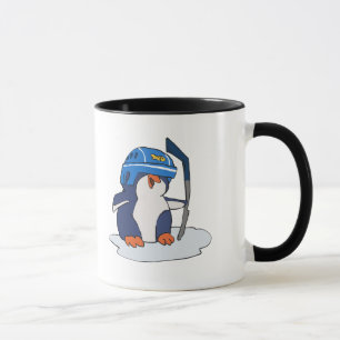 Penguin hockeyspelare välj bakgrund färg mugg